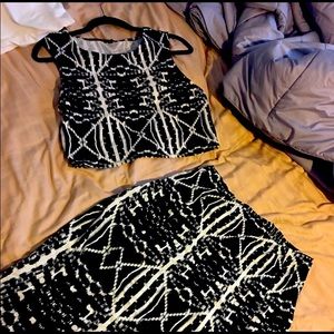 Top with matching skirt